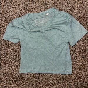 Light green/blue baby tee crop top